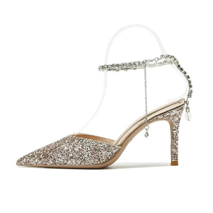 Talons Chaine cheville Paillettes Strass - Chic&Shines