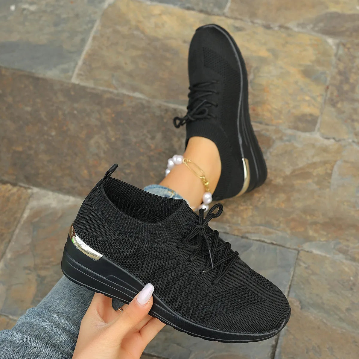 Basket à lacet respirante en maille décontractée - Chic&Shines