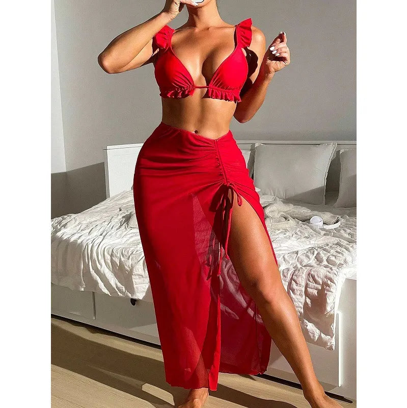 Maillot De Bain Bikini Et Sa Jupe Fendue