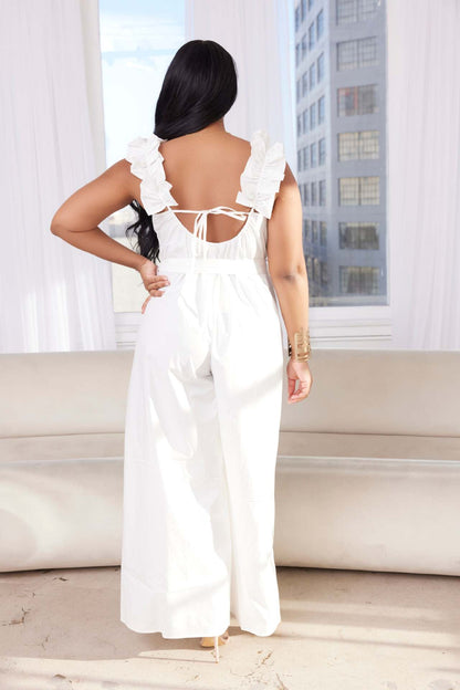 Combinaison bretelle Volants  Jambe Large - Chic&Shines