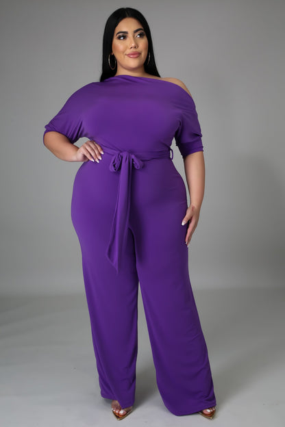 Combinaison pantalon manches court Épaule Inclinée - Chic&Shines