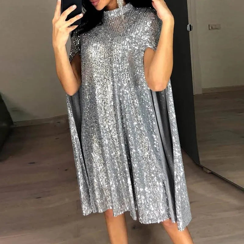 Robe courte ample à paillettes - Chic&Shines