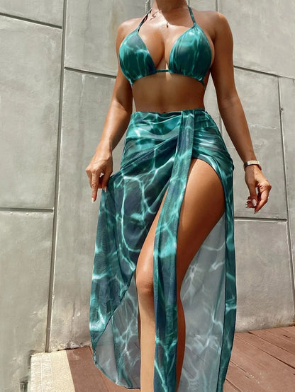 Ensemble maillot de bain bikini  trois pièces tie-dye - Chic&Shines