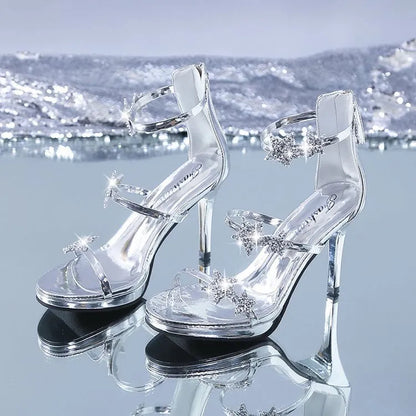 Talons Aiguilles Fermeture Eclaire Motifs Strass - Chic&Shines