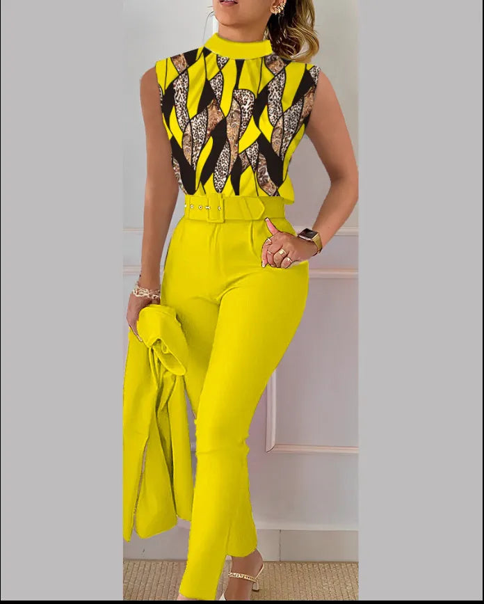 Ensemble Haut Sans Manches Imprimé et Pantalon - Chic&Shines