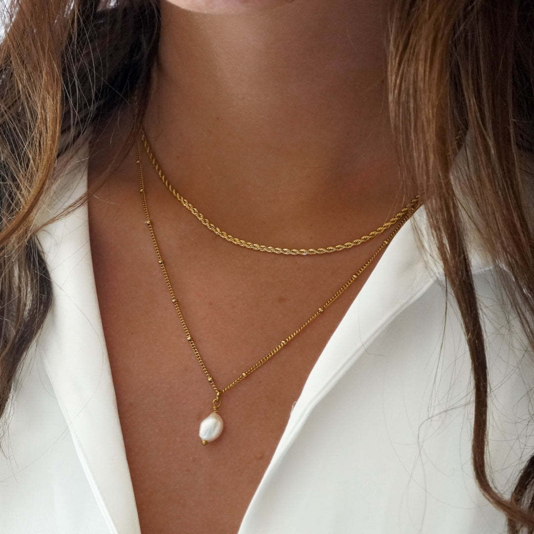 Colliers torsadées pendentif perle - Chic&Shines