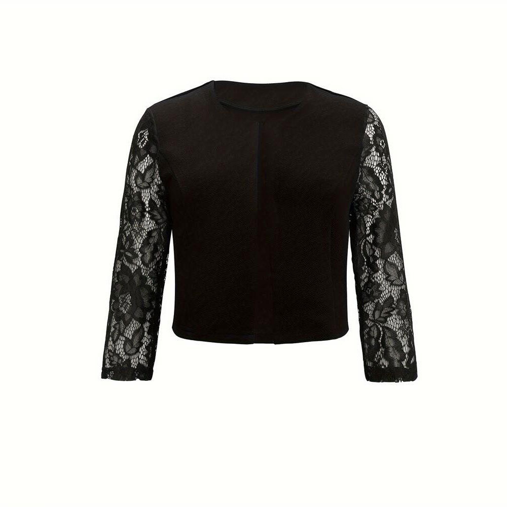 Veste en dentelle transparente manches 3/4