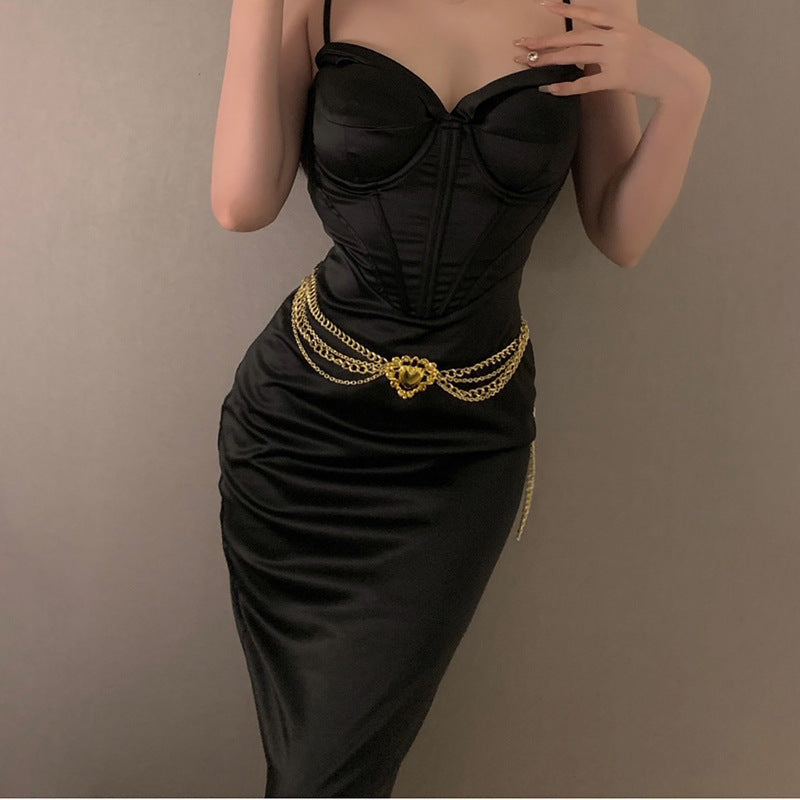 Chaîne de taille multicouche en or Love - Chic&Shines