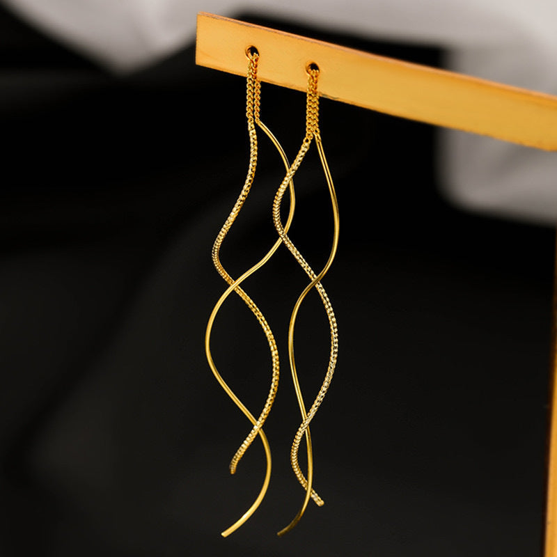 Boucles d'oreilles fines vagues