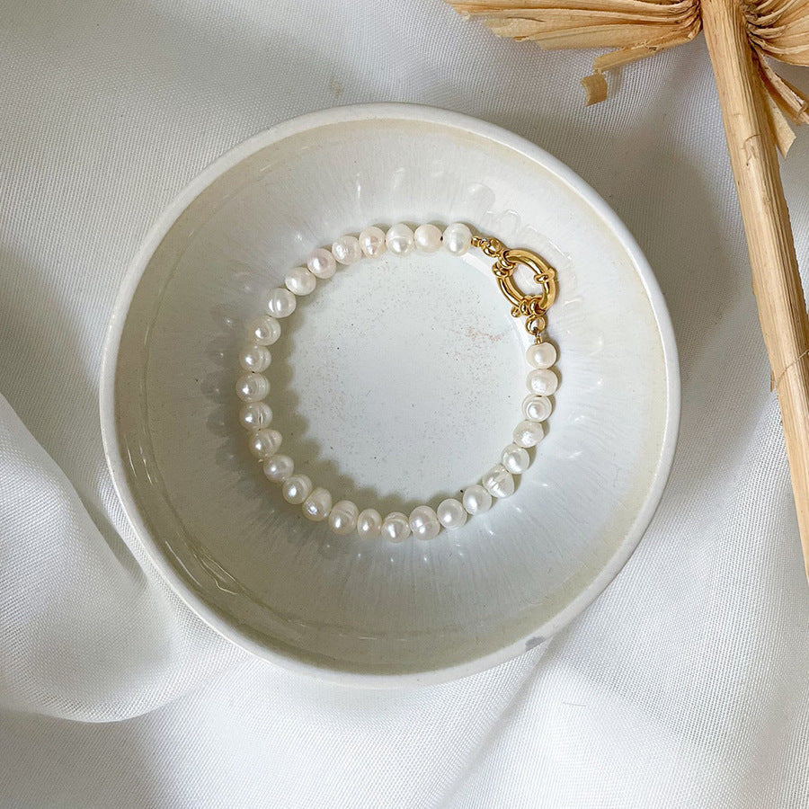 Bracelet en perles d'eau douce naturelles