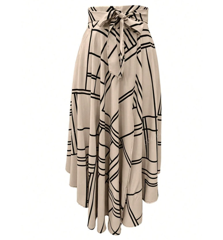 Jupe longue fendue taille haute à lacet - Chic&Shines