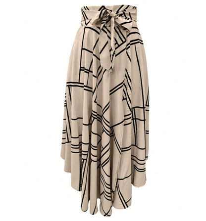 Jupe longue fendue taille haute à lacet - Chic&Shines