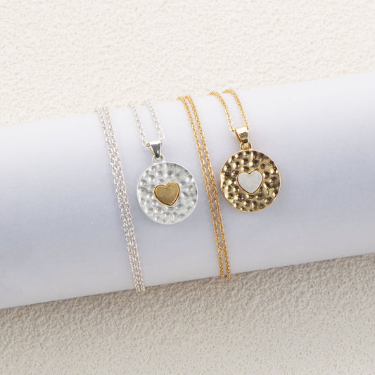 Collier pendentif cœur incrusté au milieu - Chic&Shines