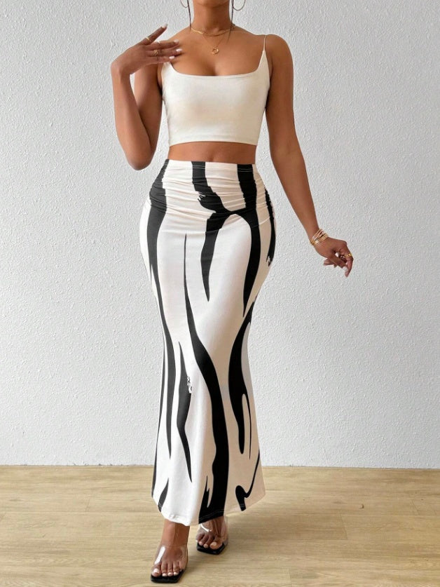 Jupe longue moulante imprimé - Chic&Shines