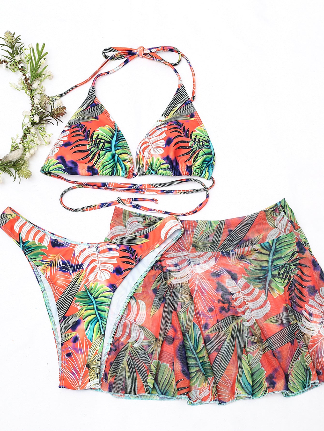Maillot de bain trois pièces imprimé
