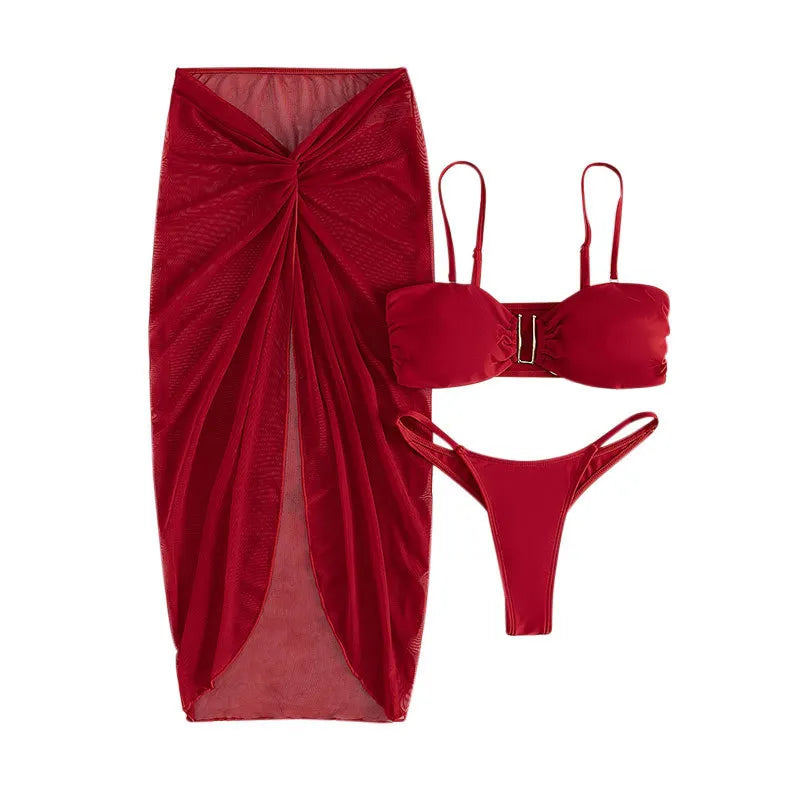 Maillot De Bain Bikini Et Sa Jupe Fendue - Chic&Shines
