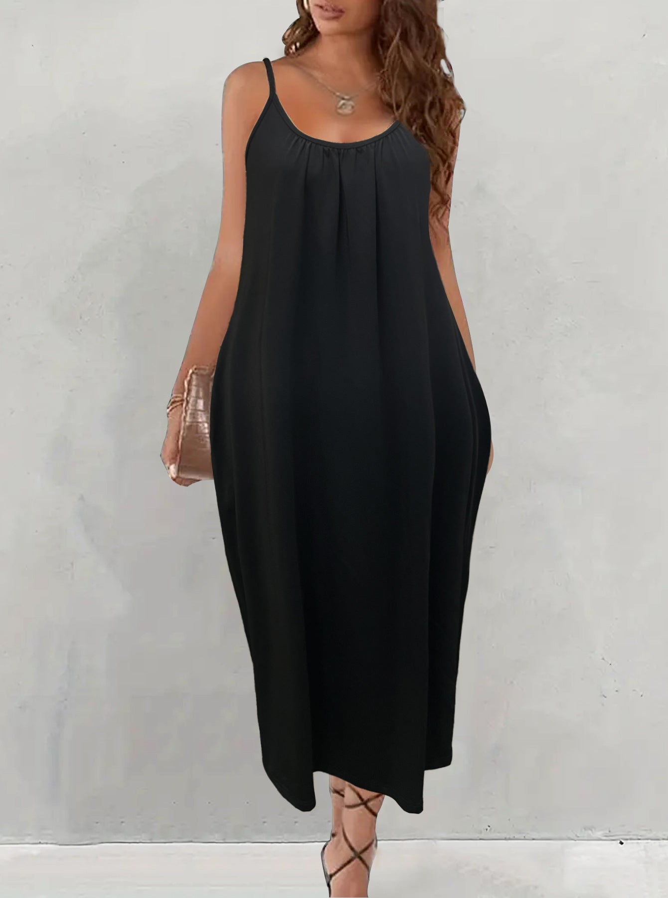 Robe longue ample à bretelles décontractée - Chic&Shines