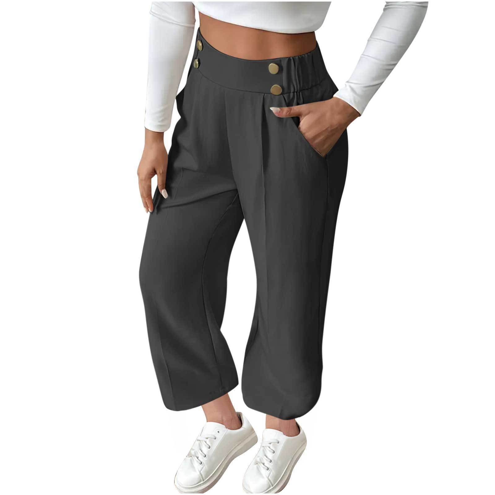 Pantalon décontracté drapé taille haute