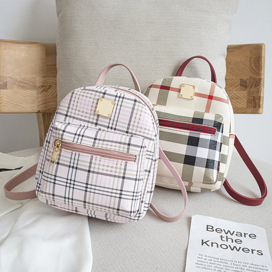 Petit sac à dos à imprimé à carreaux - Chic&Shines