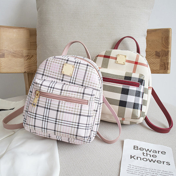Petit sac à dos à imprimé à carreaux