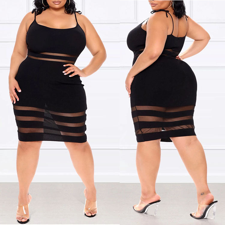 Robe courte à bretelles rayées taille mi-haute - Chic&Shines