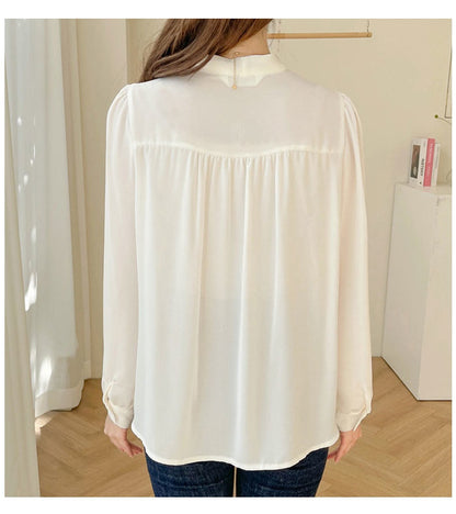 Chemise en mousseline manches longues et nœud - Chic&Shines