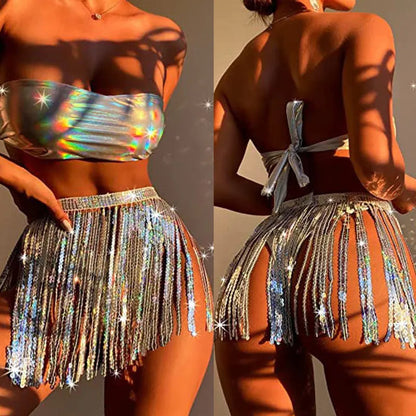 Maillot De Bain Bikini Sans Bretelles Brillant - Chic&Shines