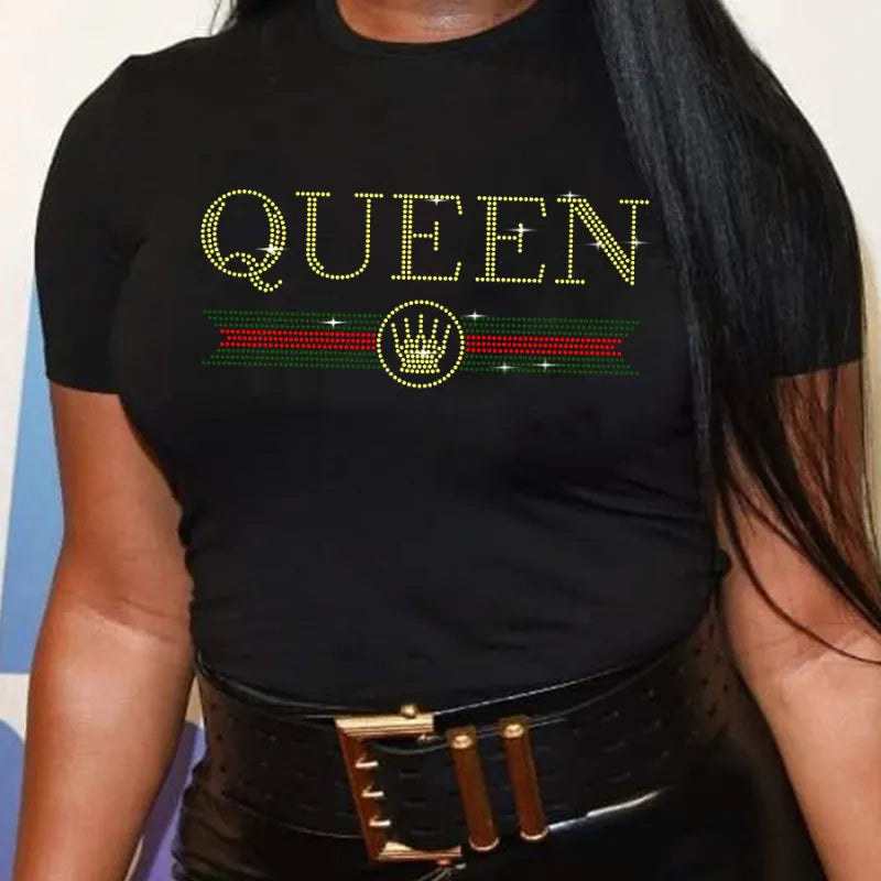 T-Shirt Lettre Strass - Chic&Shines