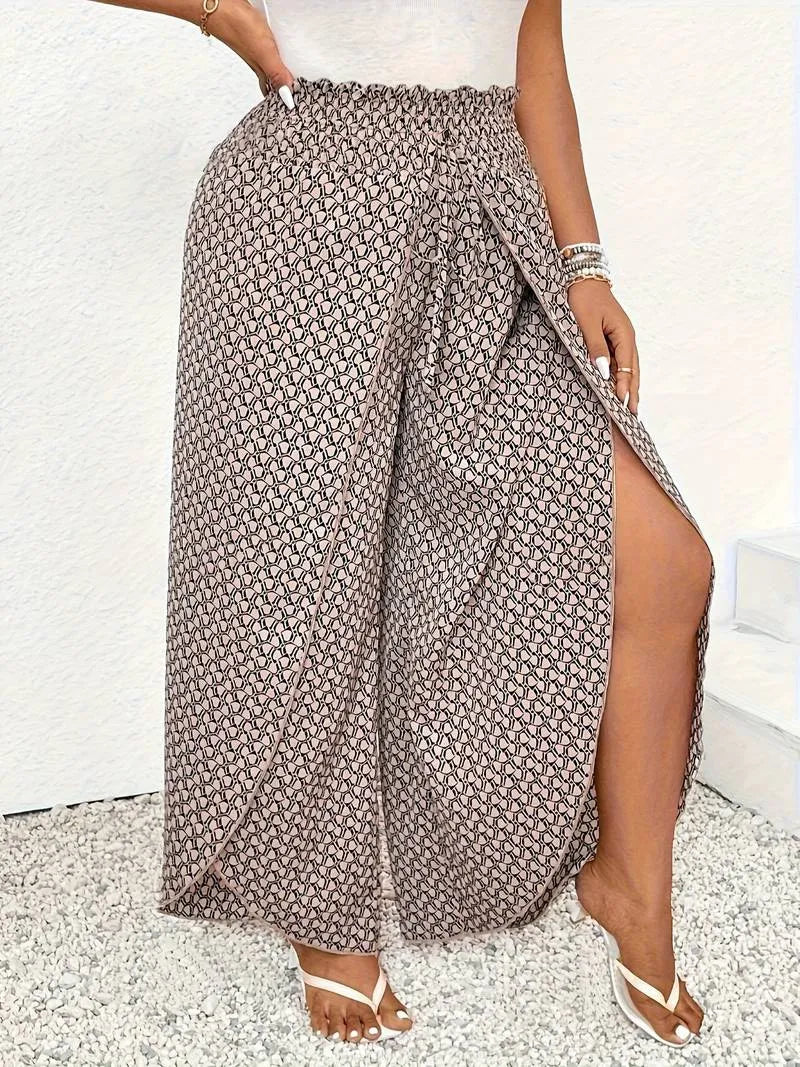 Pantalon taille haute ample fendu - Chic&Shines