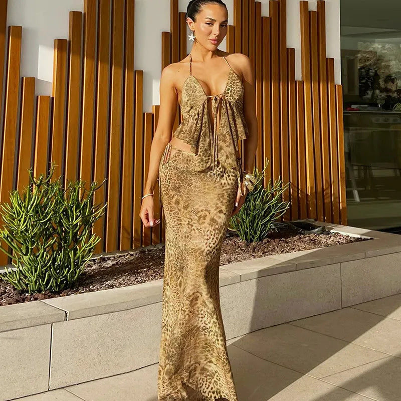 Ensemble Haut Court Et Jupe À Lacets - Chic&Shines