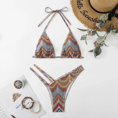 Maillot de bain Bikini coupe asymétrique - Chic&Shines