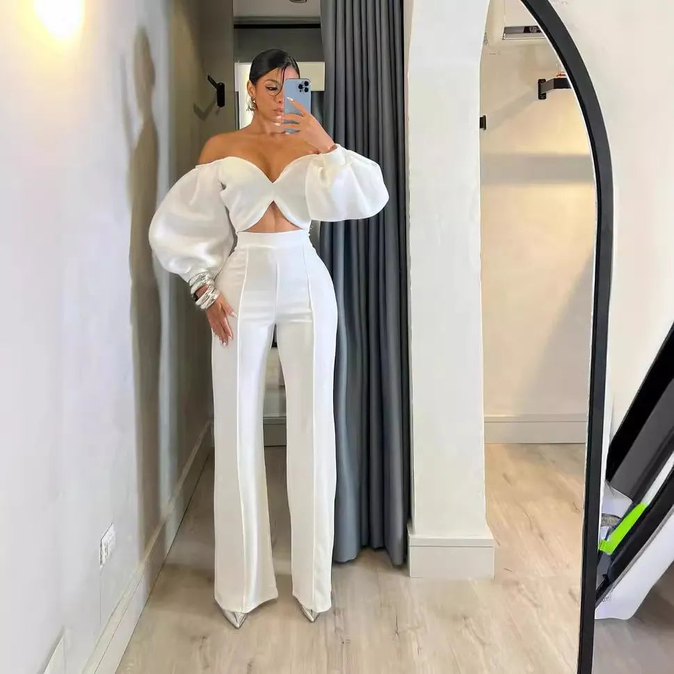 Ensemble haut bustier manches longues et pantalon - Chic&Shines