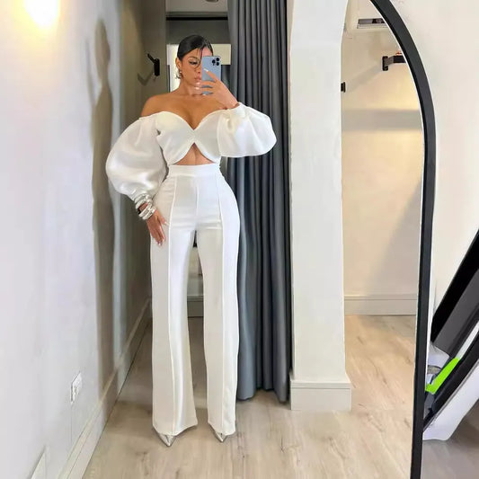 Ensemble haut bustier manches longues et pantalon - Chic&Shines