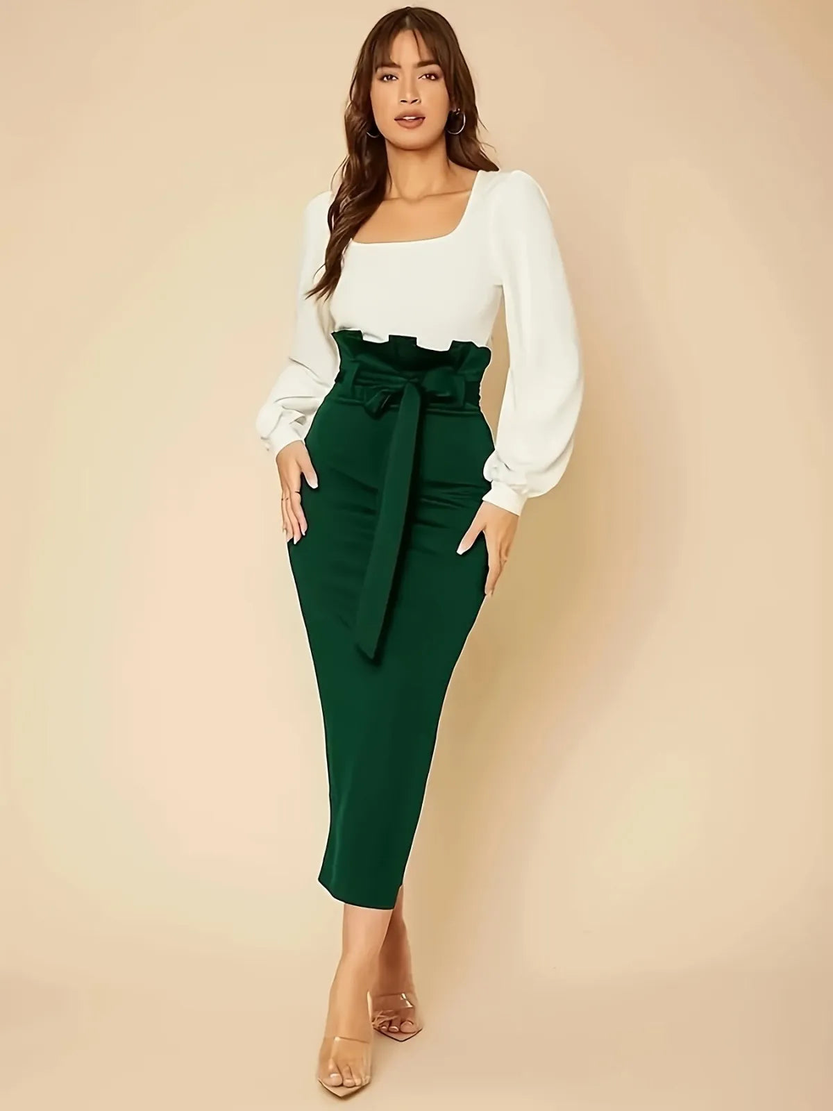 Jupe longue taille haute