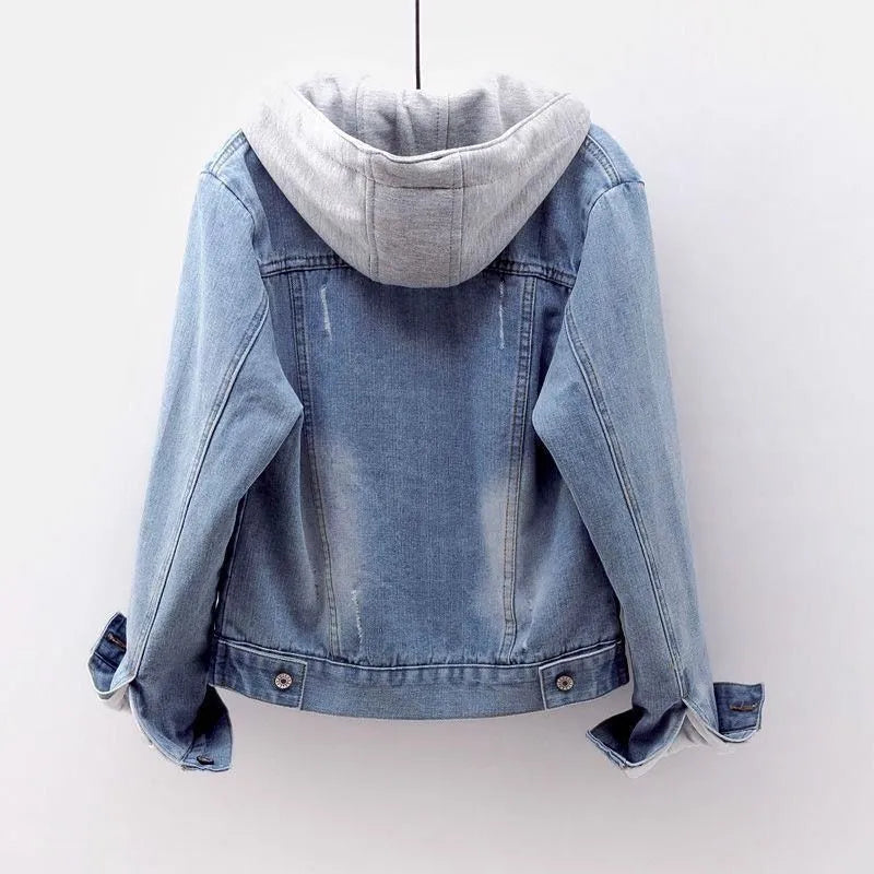 Veste À Capuche En Denim - Chic&Shines