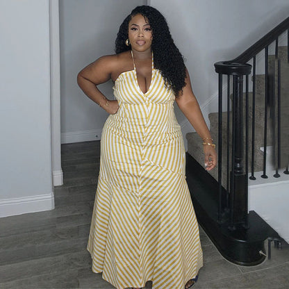 Robe Longue Col Licou Dos Nu - Chic&Shines