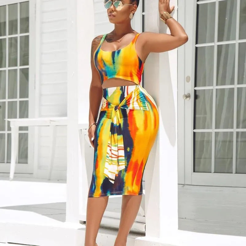 Ensemble Haut court A Bretelles Et Jupe - Chic&Shines