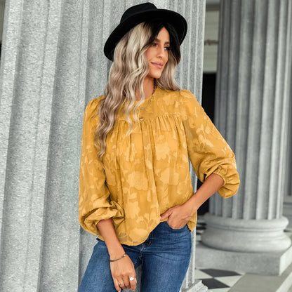 Chemisier Manches Longues En Mousseline De Soie - Chic&Shines