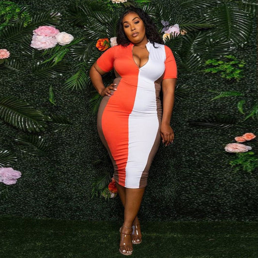 Robe mi longue moulante manches courtes - Chic&Shines