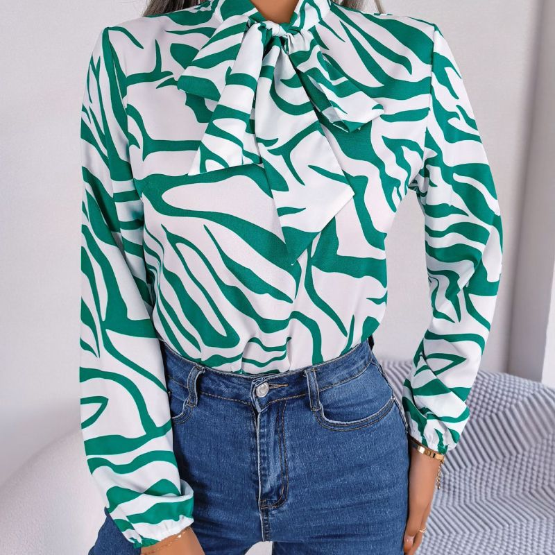 Chemisier En Mousseline De Soie À Manches Lanternes - Chic&Shines