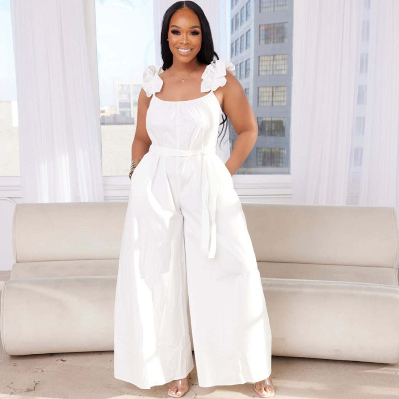 Combinaison bretelle Volants  Jambe Large - Chic&Shines