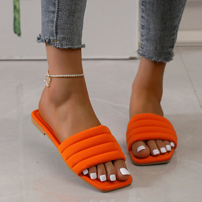 Sandale plate à bout carré d'été - Chic&Shines