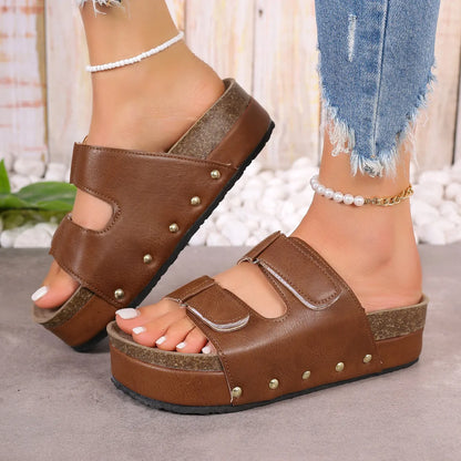 Sandale rétro compensée a scratch - Chic&Shines