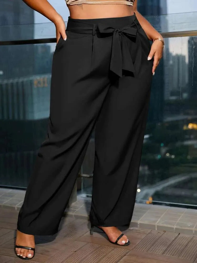 Pantalon Taille Haute Coupe Droite Large - Chic&Shines