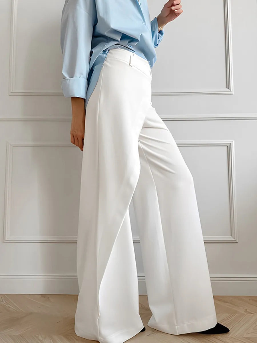Pantalon bas larges taille haute asymétriques - Chic&Shines