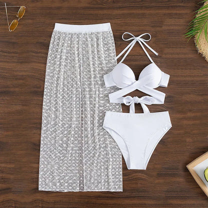 Maillot de bain bikini trois pièces col licou sexy - Chic&Shines