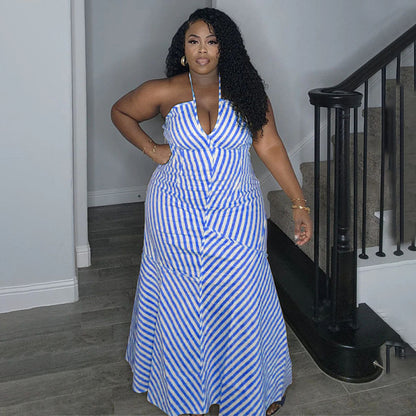 Robe Longue Col Licou Dos Nu - Chic&Shines