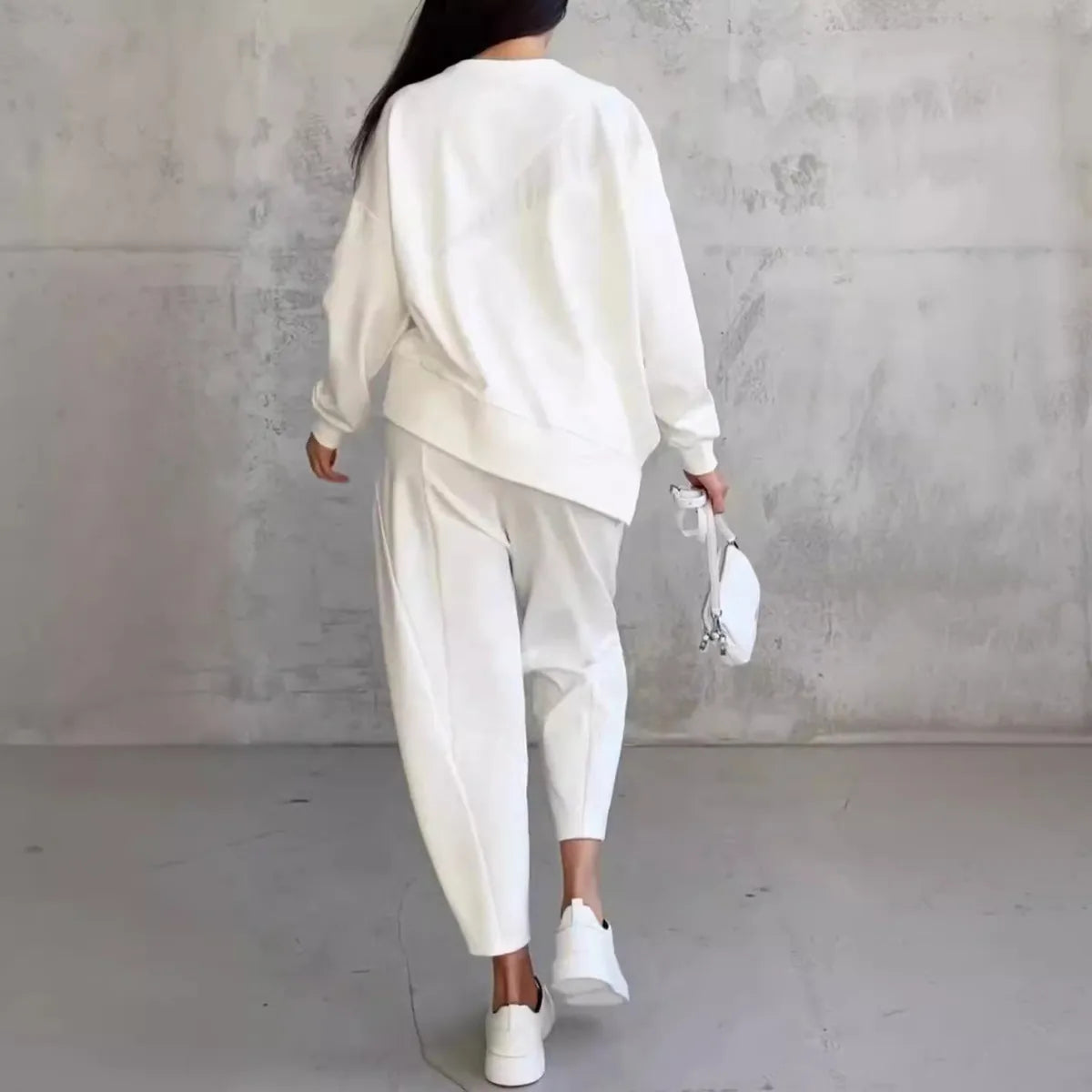 Ensemble haut col rond manches longues et pantalon - Chic&Shines