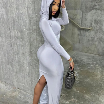 Robe Longue À Capuche À Manches Longues - Chic&Shines