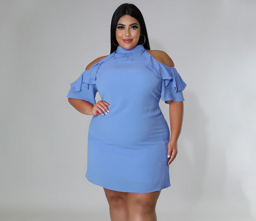 Robe courte col rond manches courtes - Chic&Shines